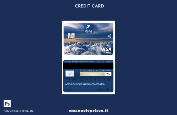 modello di carta classica per visto bancario Francia la Banque Postale in stile 